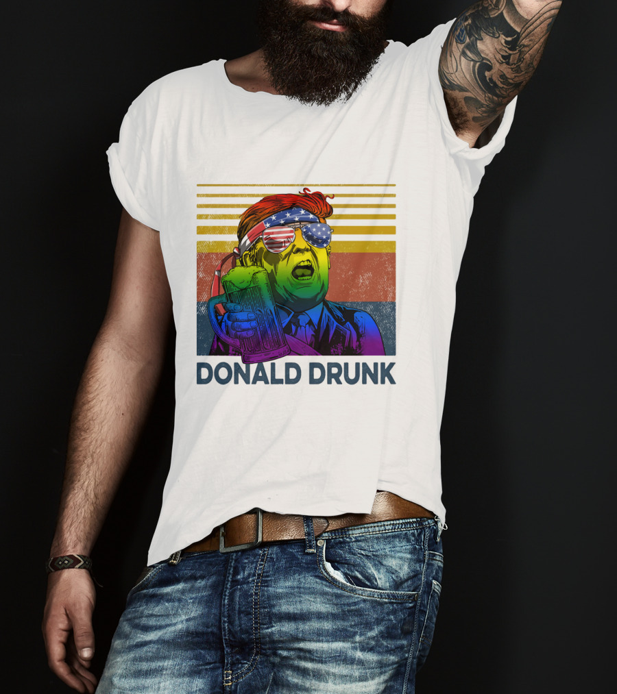 Donald Drunk Vintage Style Patriotic Beer Lover T-Shirt