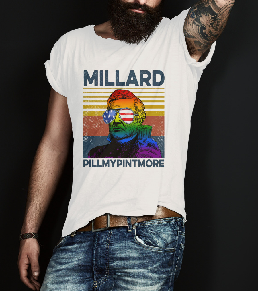 Millard Pillmypintmore Rainbow Flag American Sunglasses Beer T-Shirt