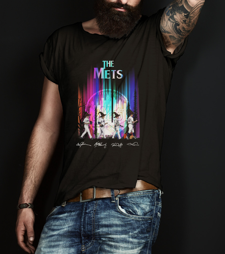 The Mets Neon Forest Baseball Player Walk With Signatures T-Shirt