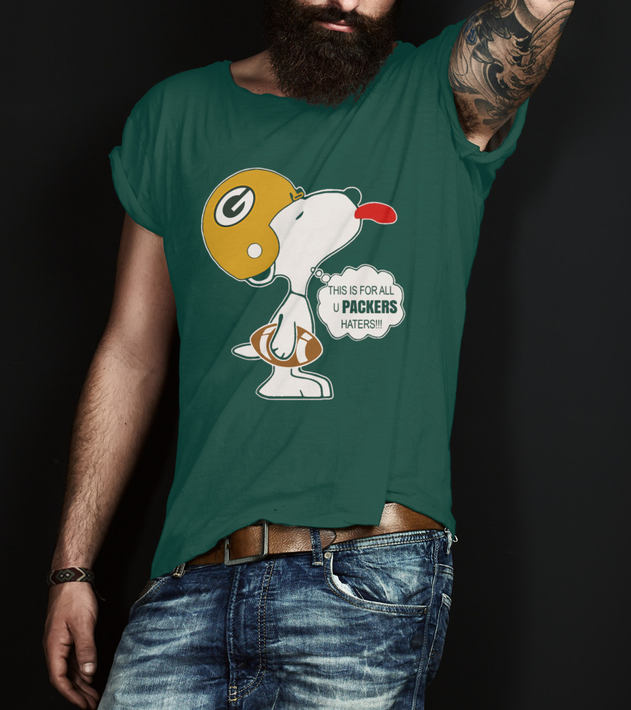 Green Bay Packers Snoopy Helmet Football Packers Haters T-Shirt