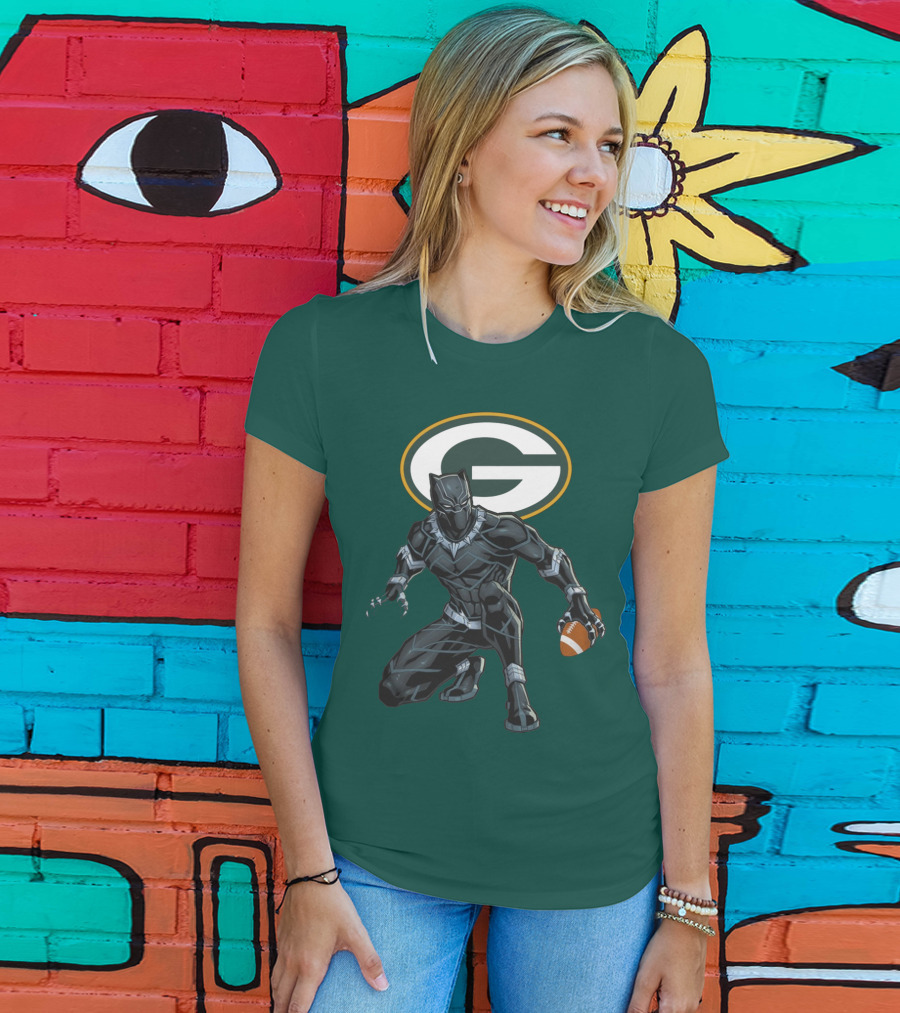 Green Bay Packers Wakanda Football Panther T-Shirt