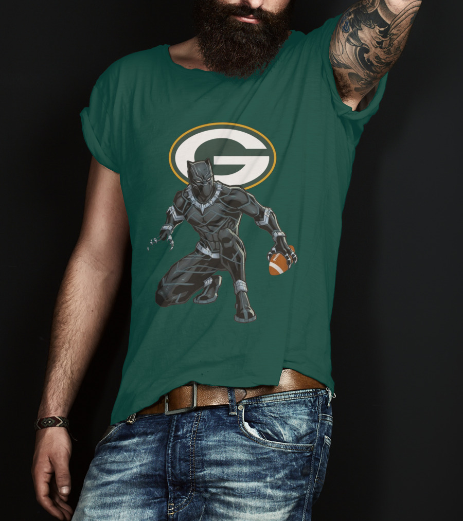 Green Bay Packers Wakanda Football Panther T-Shirt