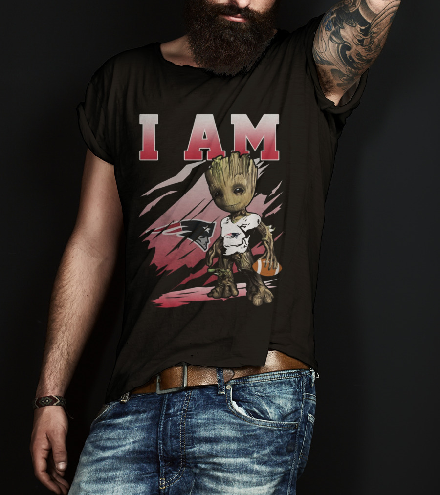 I Am New England Patriots Football Groot T-Shirt