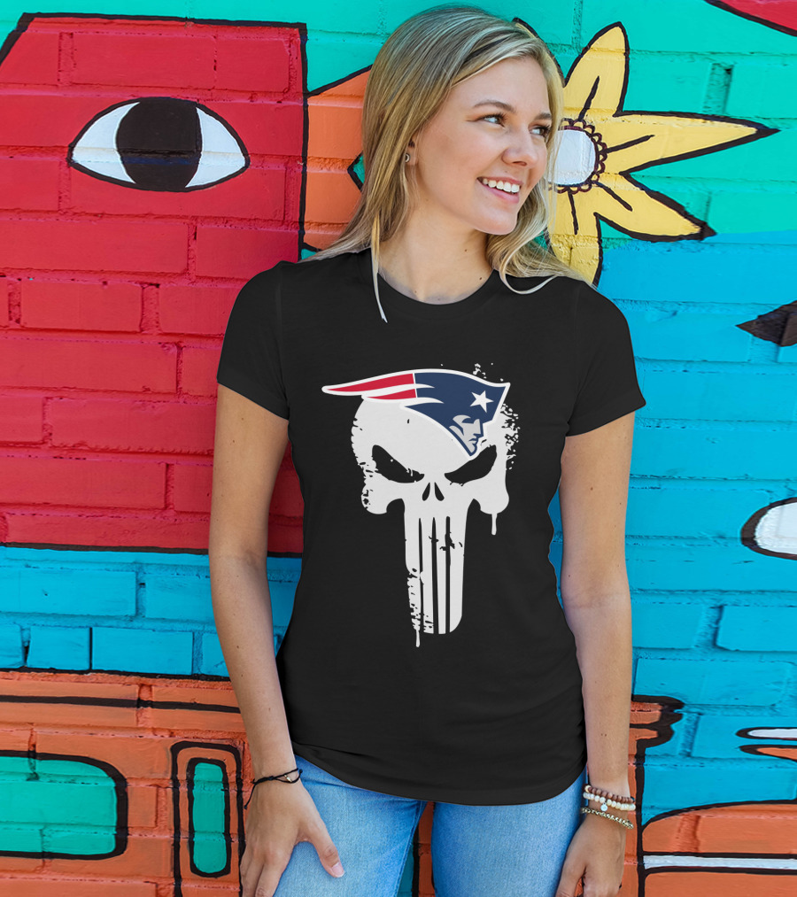 New England Patriots Punisher Skull T-Shirt