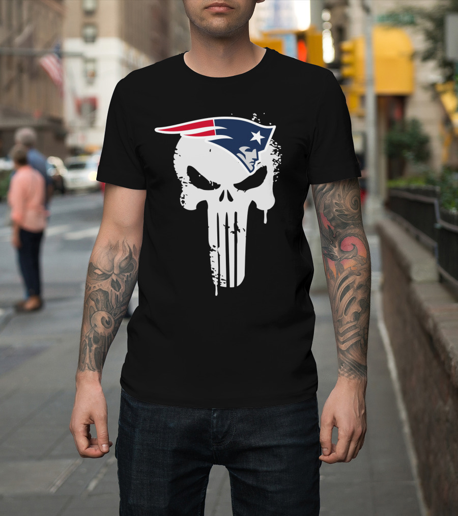 New England Patriots Punisher Skull T-Shirt