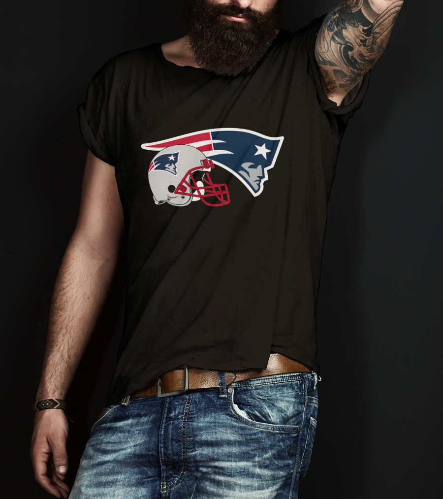 New England Patriots Helmet And Logo Patriots Football Team T-Shirt