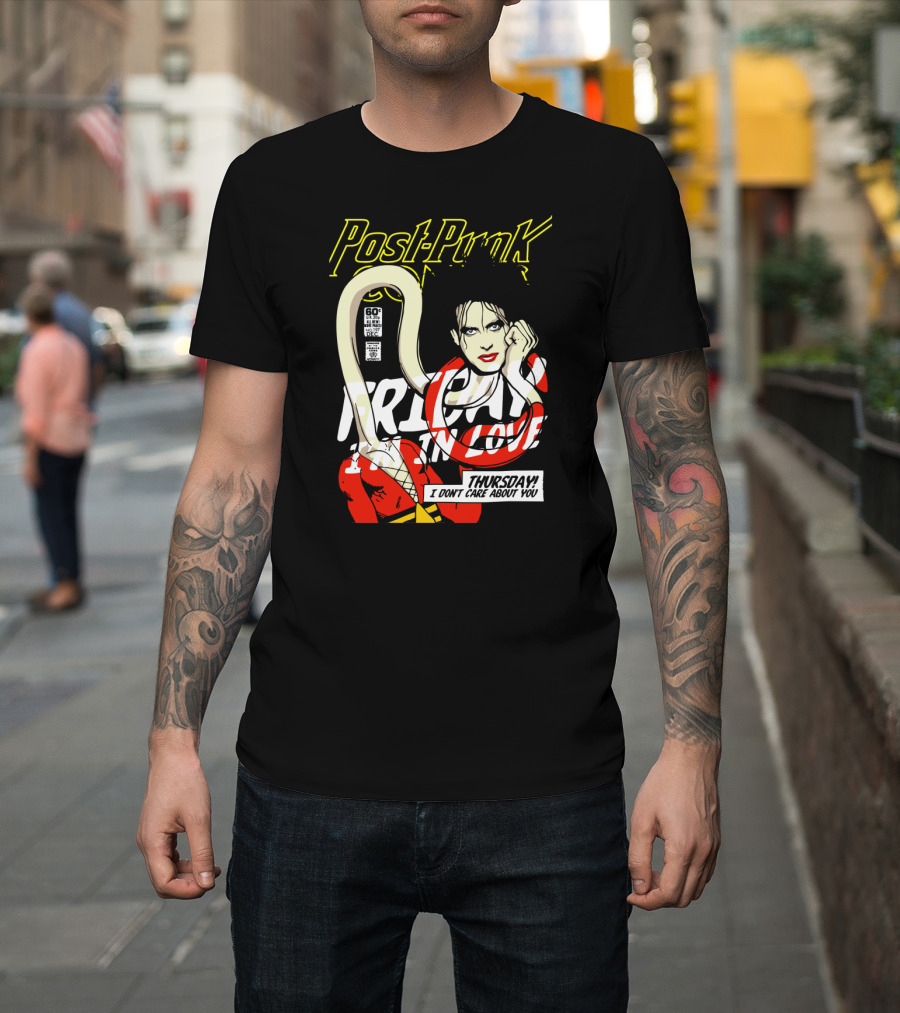 Post Punk Graphic with Lyrics Friday I'm in Love and Thursday I Don't Care About You T-Shirt