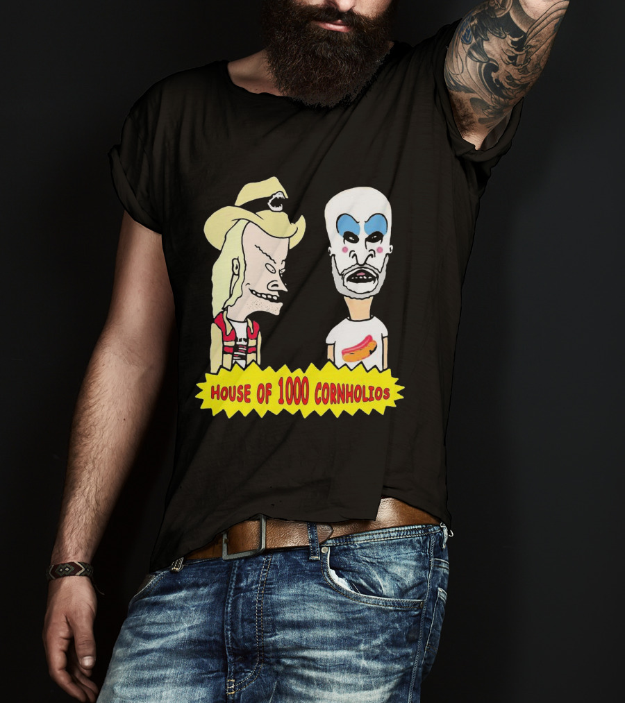 House Of 1000 Cornholios Beavis And Butt-Head Style Characters With Costumes T-Shirt