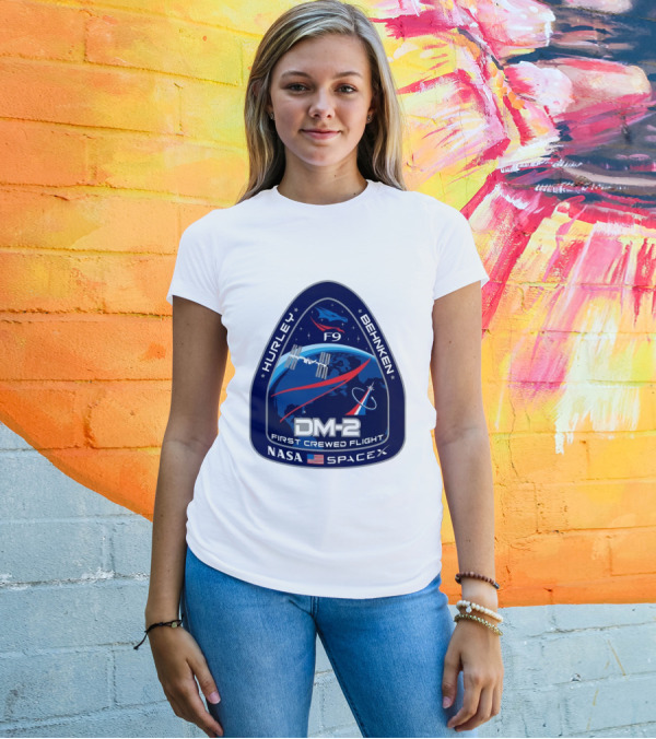 Nasa Spacex DM-2 Hurley Behnken First Crewed Flight F9 Badge T-Shirt