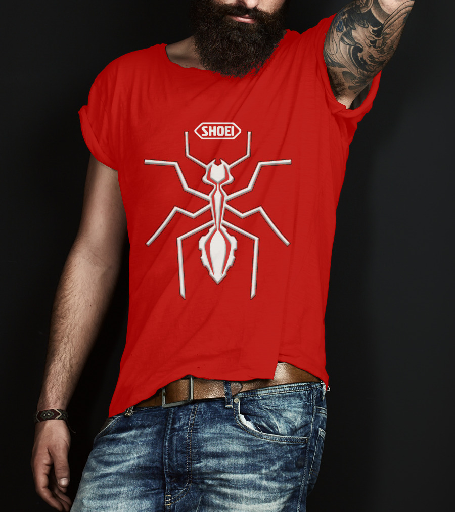 Shoei Logo Red With White Spider Outline T-Shirt
