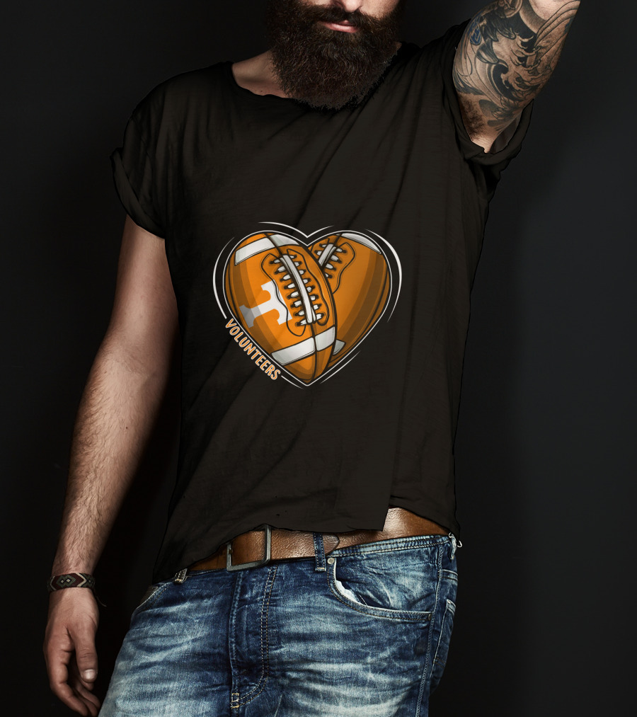 Volunteers Heart-Shaped Football NCAA Tennessee T-Shirt