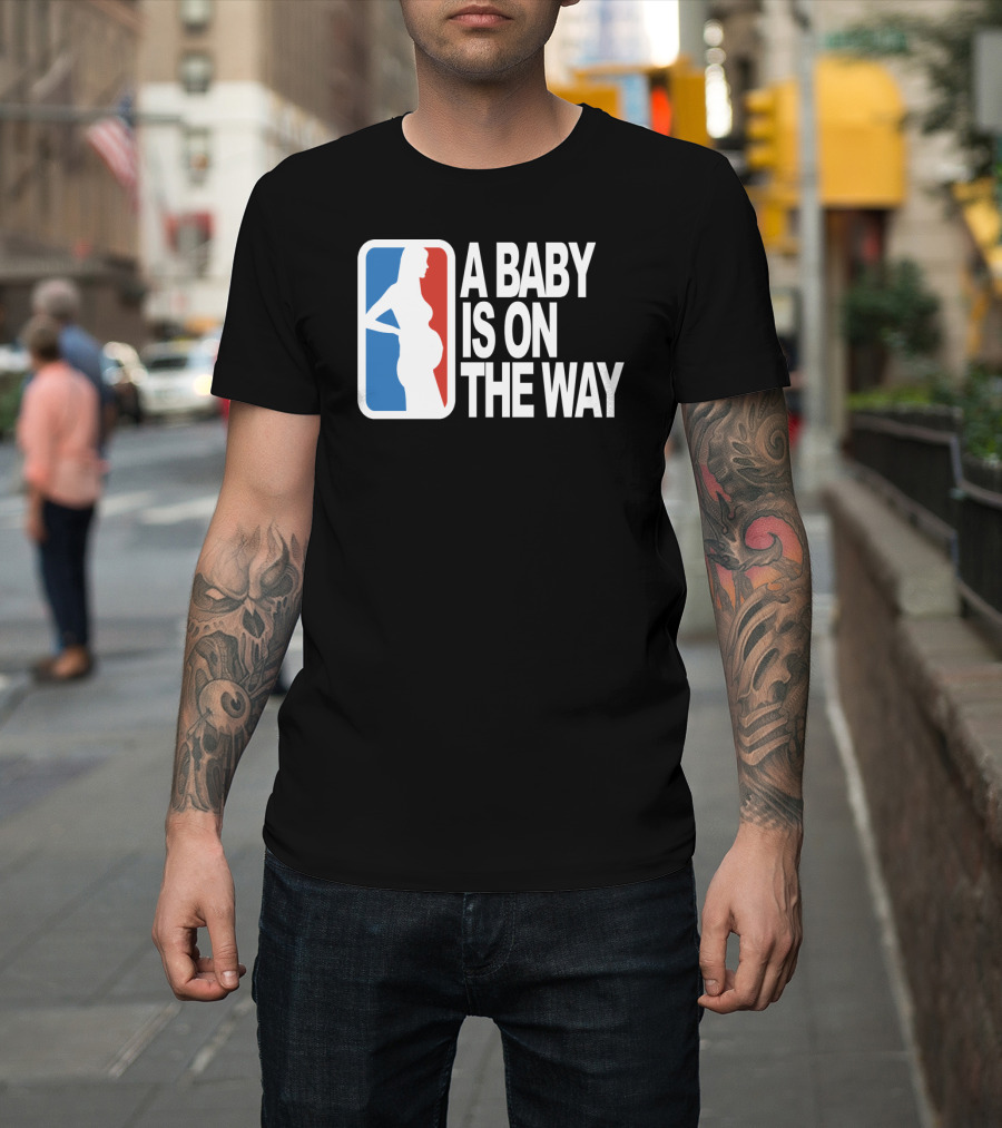 NBA Logo Parody A Baby Is On The Way T-Shirt