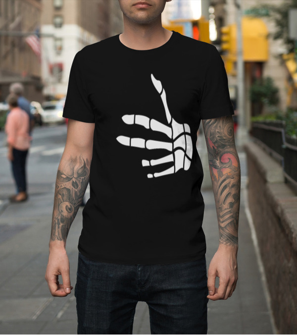 Shirt: Pew Pew Shooting Skeleton Hand T-Shirt Pew Pew Shooting Skeleton Hand T-Shirt