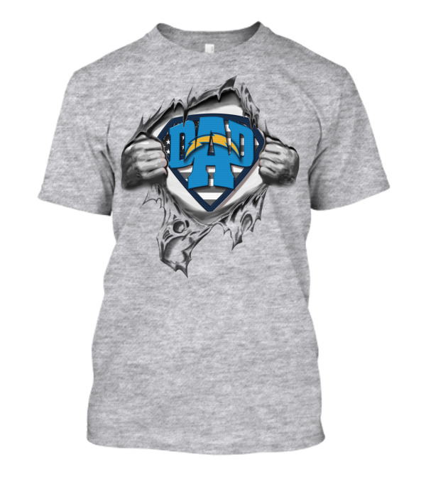Superdad Dad Los Angeles Chargers Superhero T-Shirt