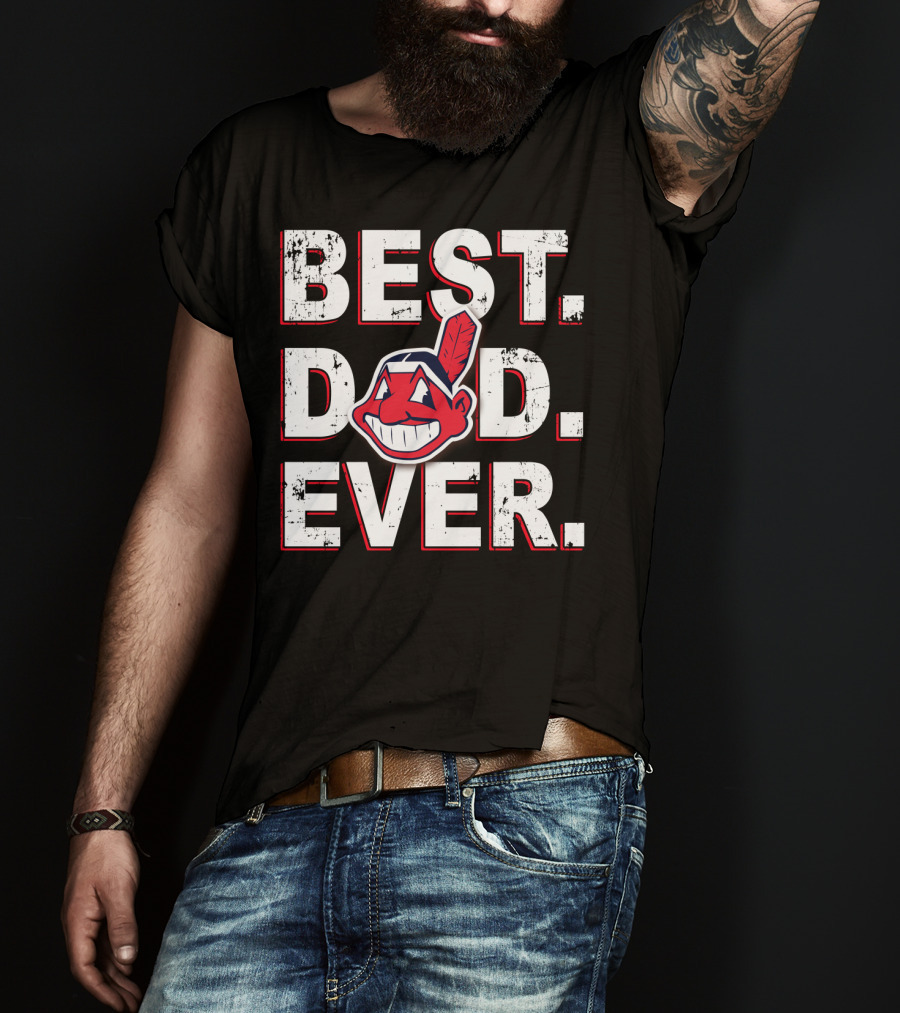 Best Dad Ever Indians Fan T-Shirt