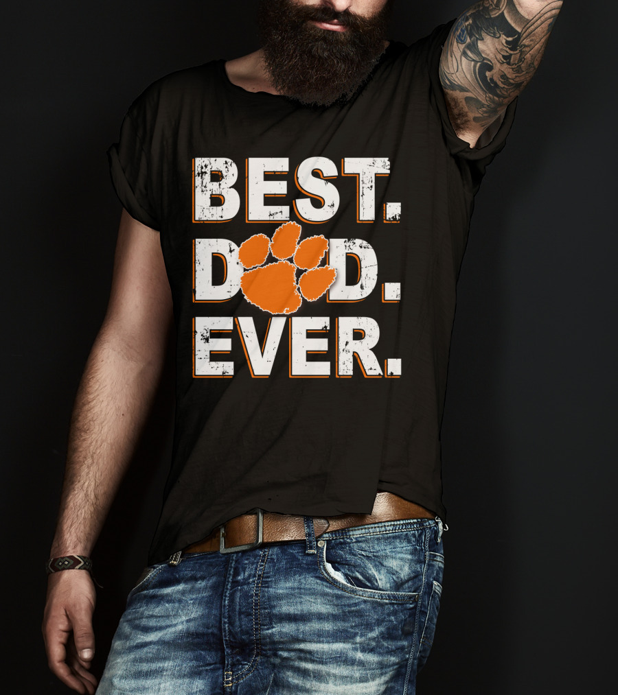 Best Dad Ever Clemson Tigers Paw T-Shirt