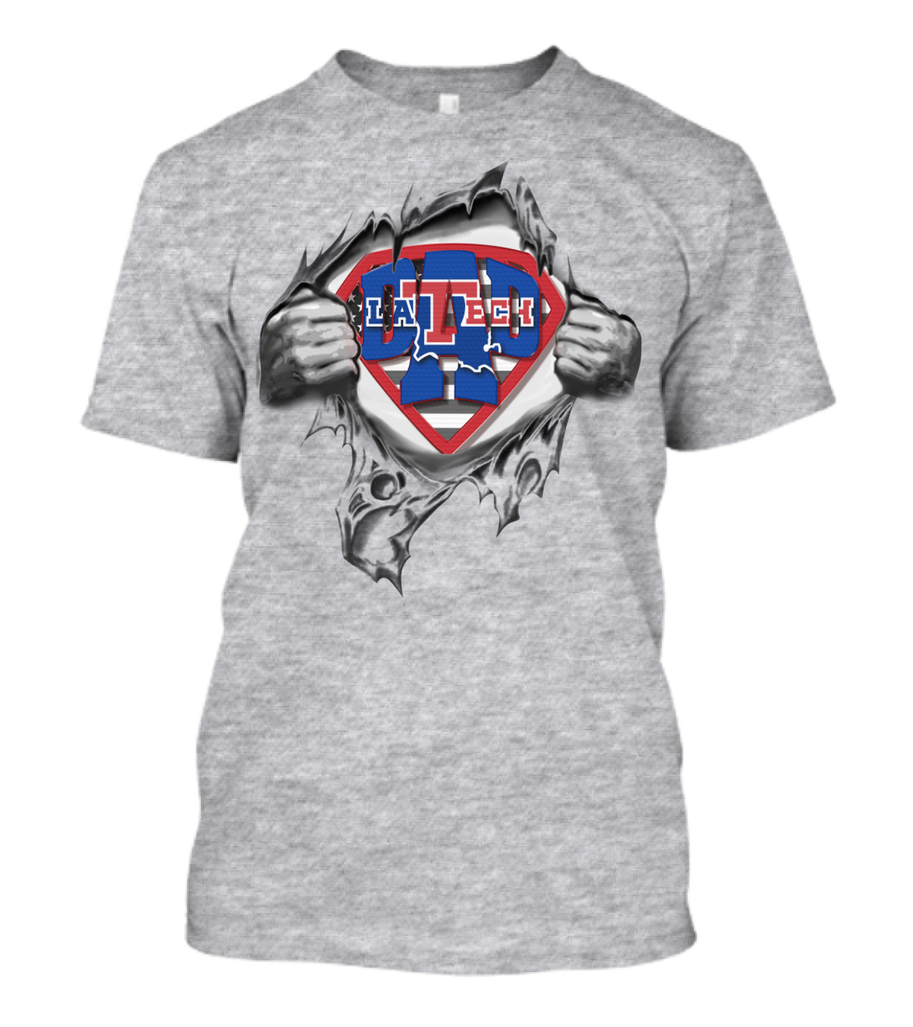 Superdad LA Tech Bulldogs Superhero Shield Louisiana T-Shirt