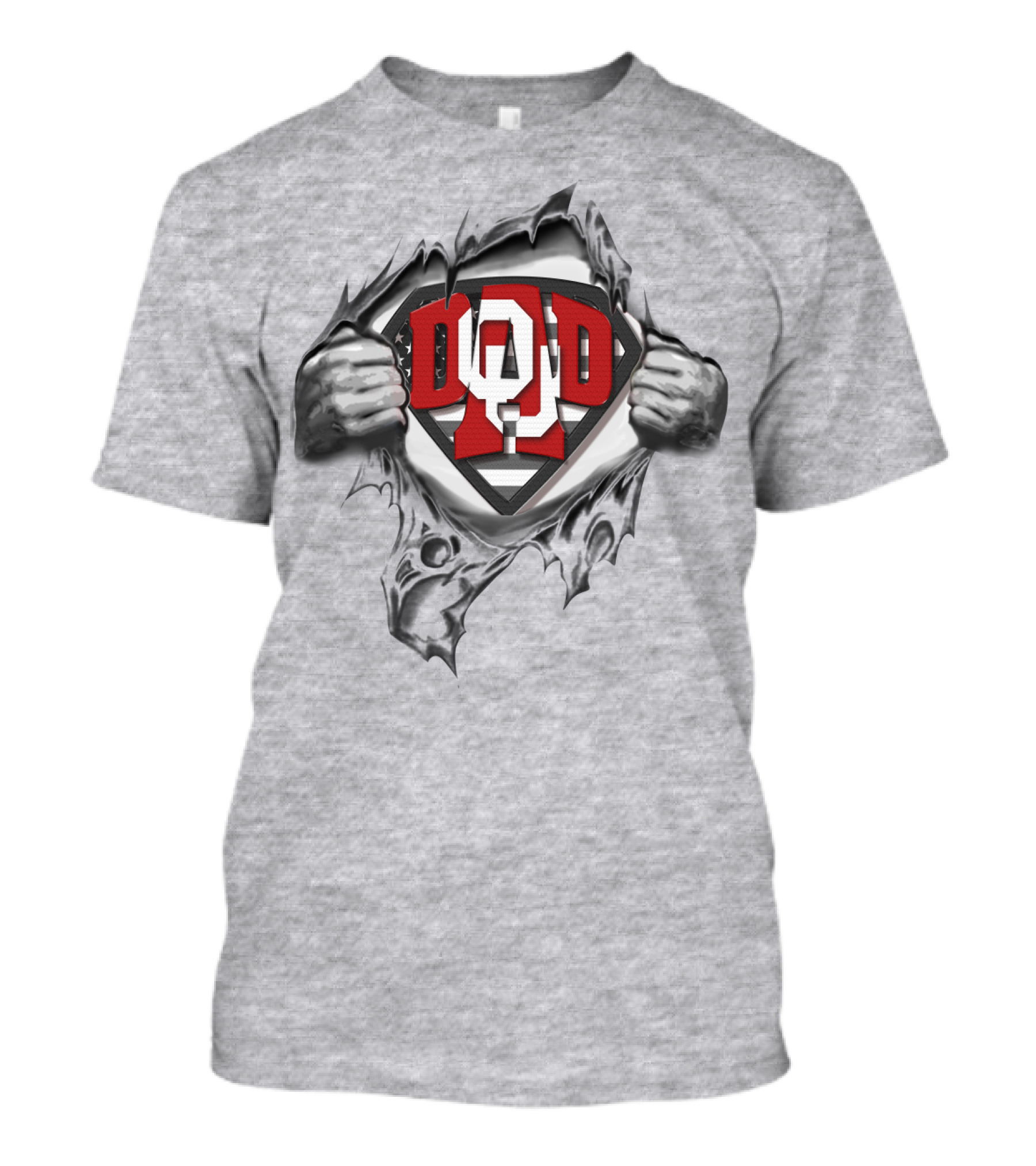 Superdad Oklahoma Sooners Logo Torn Chest T-Shirt