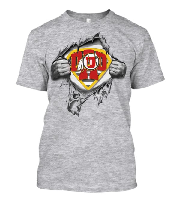 Superdad Utah Utes Logo Torn Chest T-Shirt