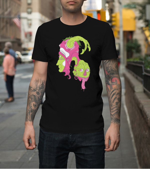 Shirt: Psychedelic Papa Goat Surreal Creature Mashup T-Shirt Psychedelic Papa Goat Surreal Creature Mashup T-Shirt
