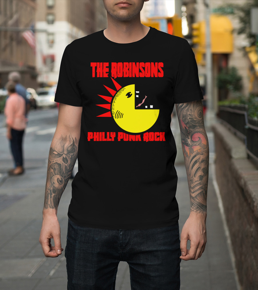 The Robinsons Philly Punk Rock Yellow Circle with Red Spikes T-Shirt