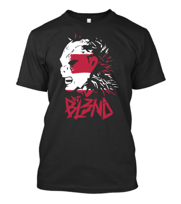 DJ BL3ND Mask Red Black Grunge T-Shirt