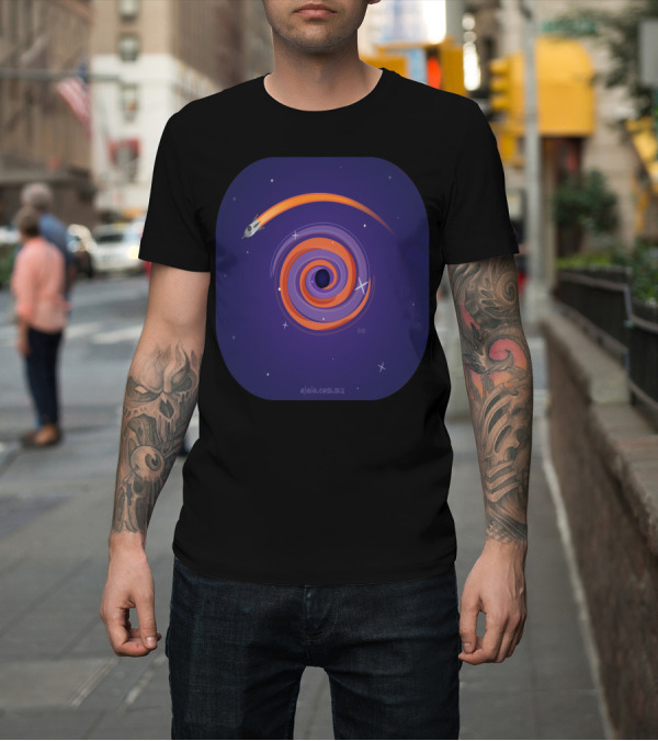 Shirt: Swirling Cosmic Vortex with Rocket by Ojolo.com.mx T-Shirt Swirling Cosmic Vortex with Rocket by Ojolo.com.mx T-Shirt