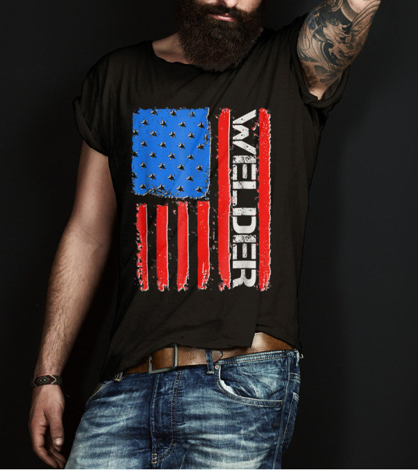 Proud American Welder US Flag Welder T-Shirt
