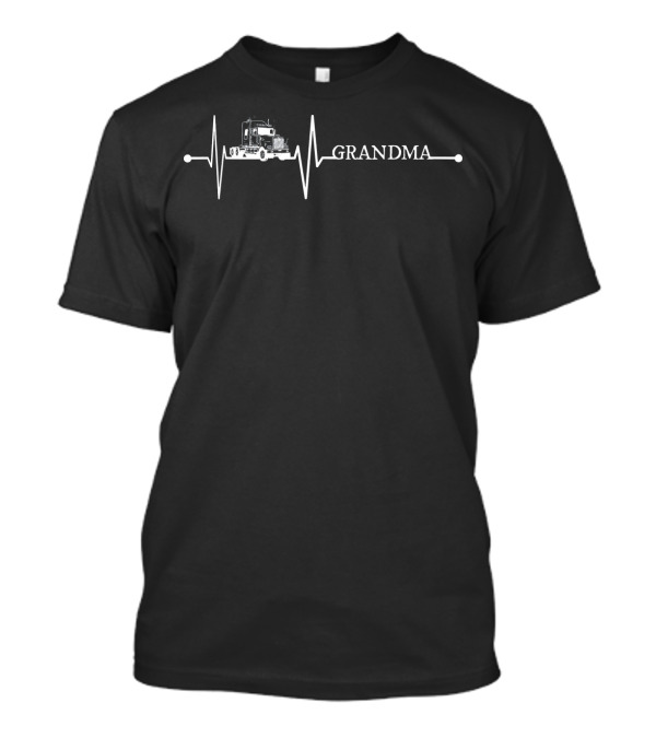 Grandma Truck Driver EKG Heartbeat Trucker T-Shirt