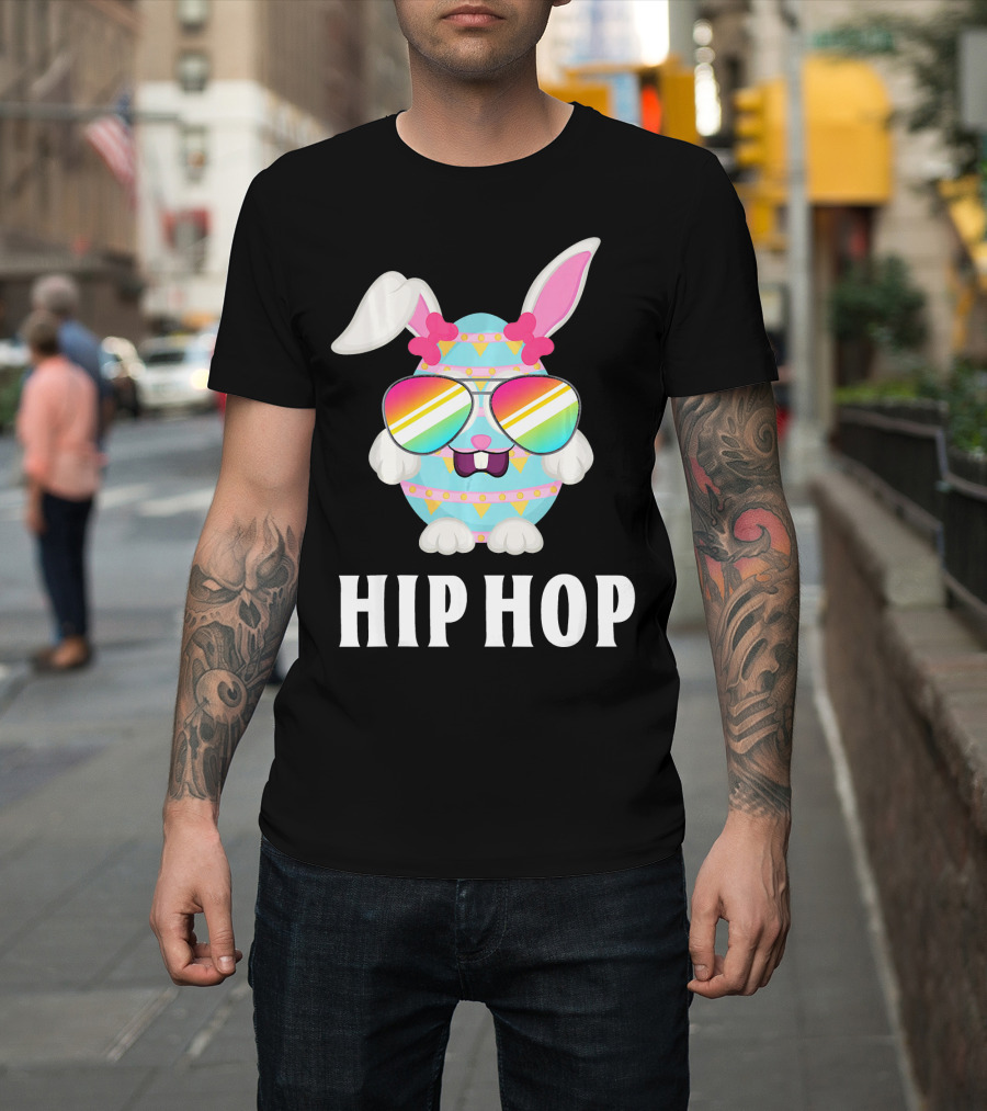 Hip Hop Bunny Egg Sunglasses Cute Easter T-Shirt