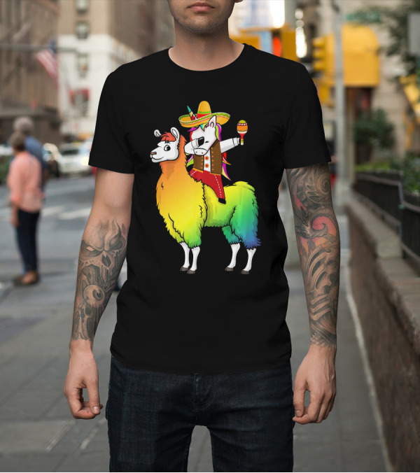 Shirt: Unicorn Dabbing Wearing Sombrero Riding Rainbow Llama Cinco de Mayo Fun T-Shirt Unicorn Dabbing Wearing Sombrero Riding Rainbow Llama Cinco de Mayo Fun T-Shirt