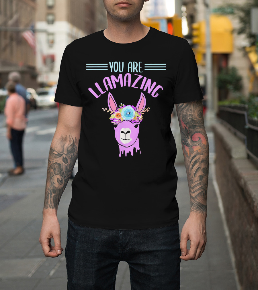 You Are Llamazing Llama with Flower Crown T-Shirt