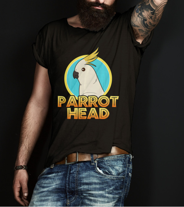Parrot Head Cockatoo Circle Emblem T-Shirt