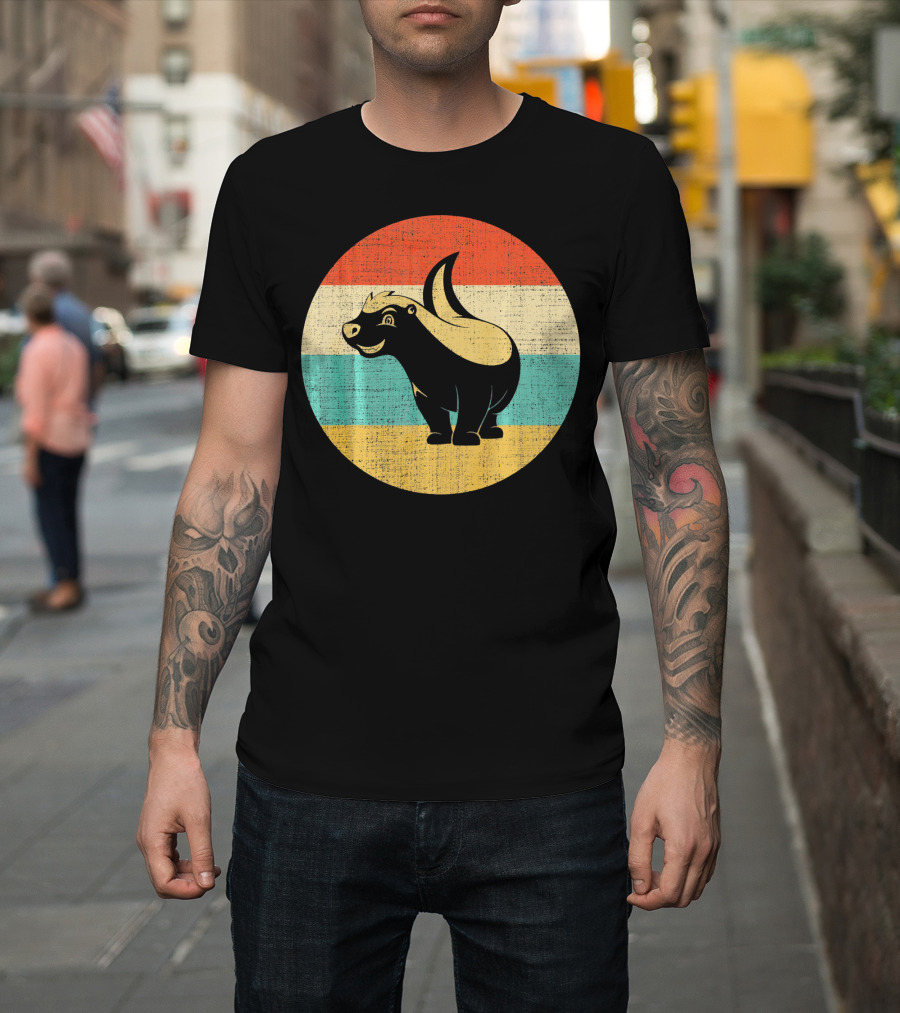 Honey Badger Retro Vintage Honey Stripes T-Shirt