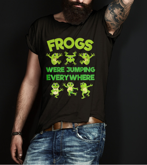 Funny Passover Frogs Jumping Were Jumping Everywhere Kids Adults T-Shirt