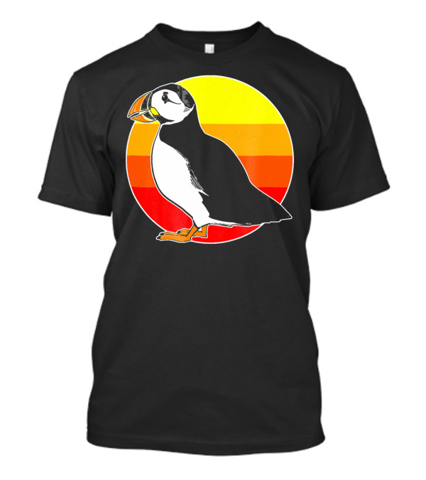 Retro Puffin Vintage Sunset T-Shirt