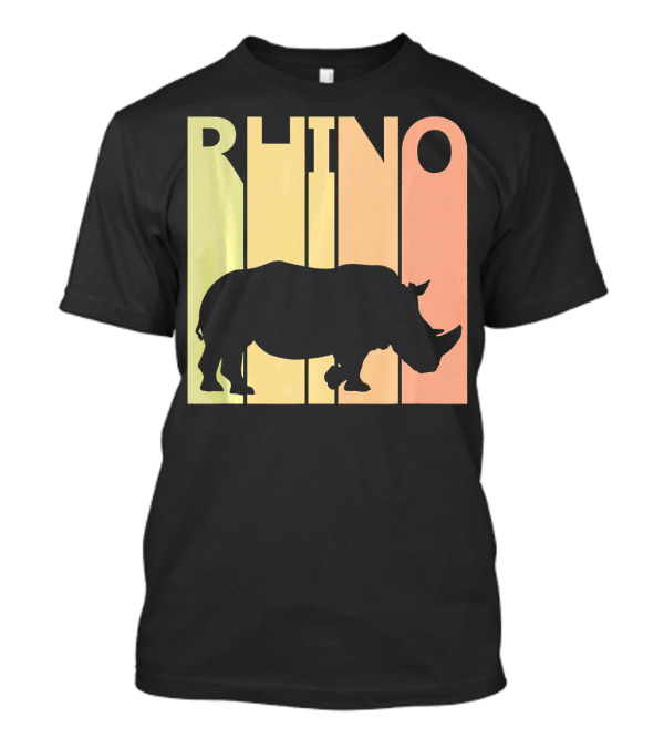 RHINO Silhouette Retro Style Spirit Animal T-Shirt
