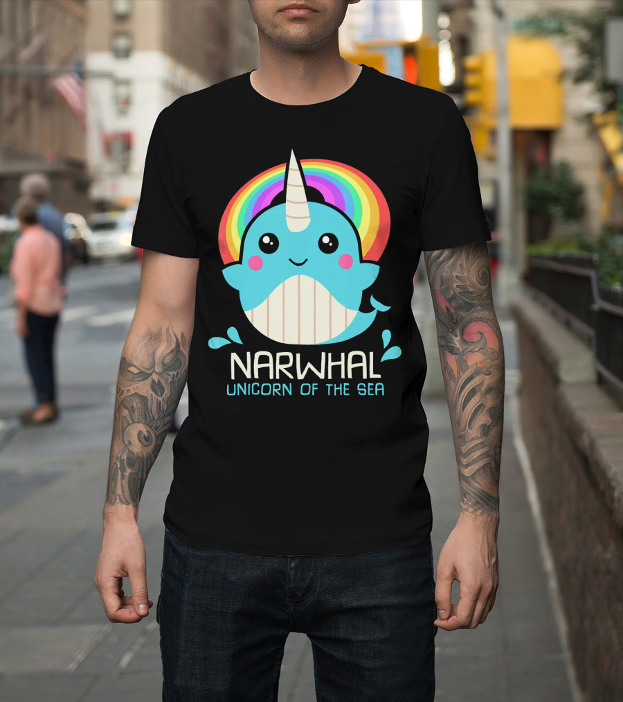 Narwhal Unicorn Of The Sea Rainbow Magic T-Shirt