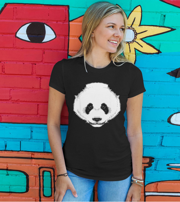 Cool Funny Panda Face Halloween Dress Up Panda Face T-Shirt
