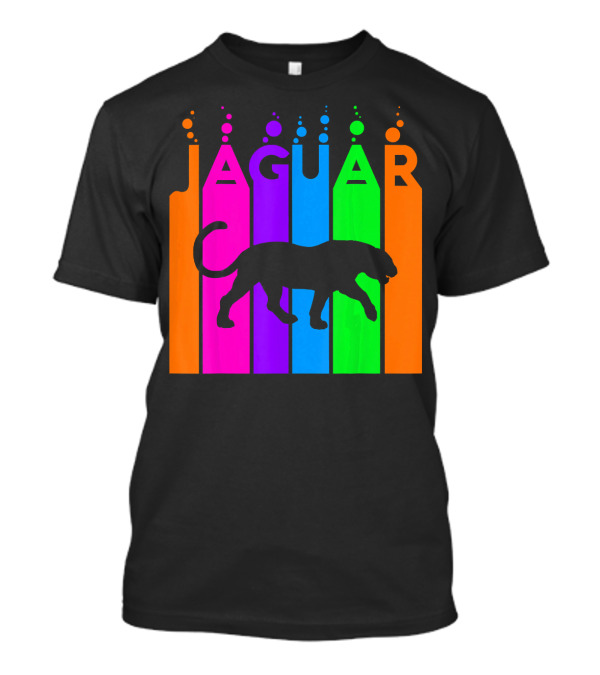 Jaguar Rainbow Bubble Silhouette Animal Lover T-Shirt