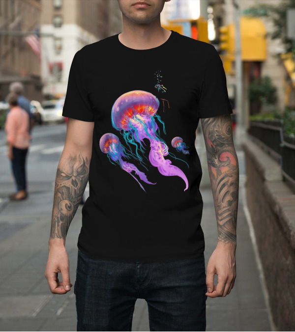 Shirt: Beautiful Jellyfish Vibrant Marine Creatures T-Shirt Beautiful Jellyfish Vibrant Marine Creatures T-Shirt