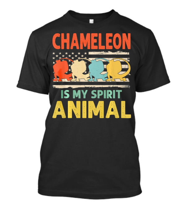 Chameleon Is My Spirit Animal USA Flag Patriotic Colors T-Shirt