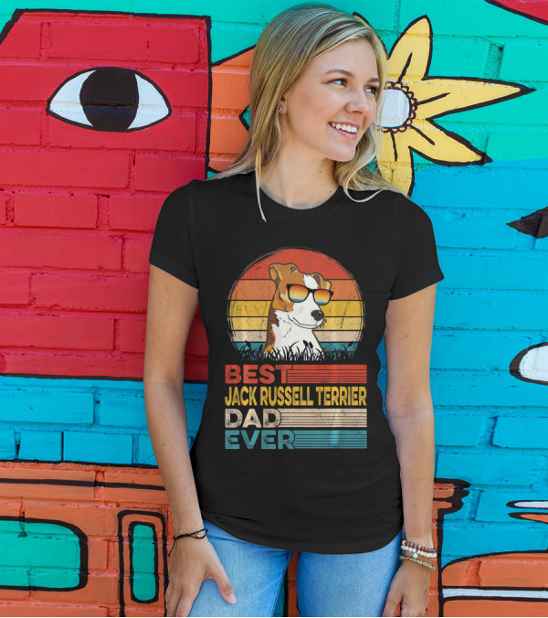 Best Jack Russell Terrier Dad Ever Vintage Dog T-Shirt