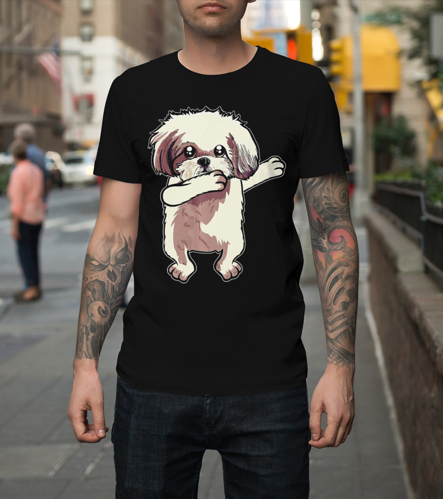 Funny Shih Tzu Dabbing Birthday Dog T-Shirt