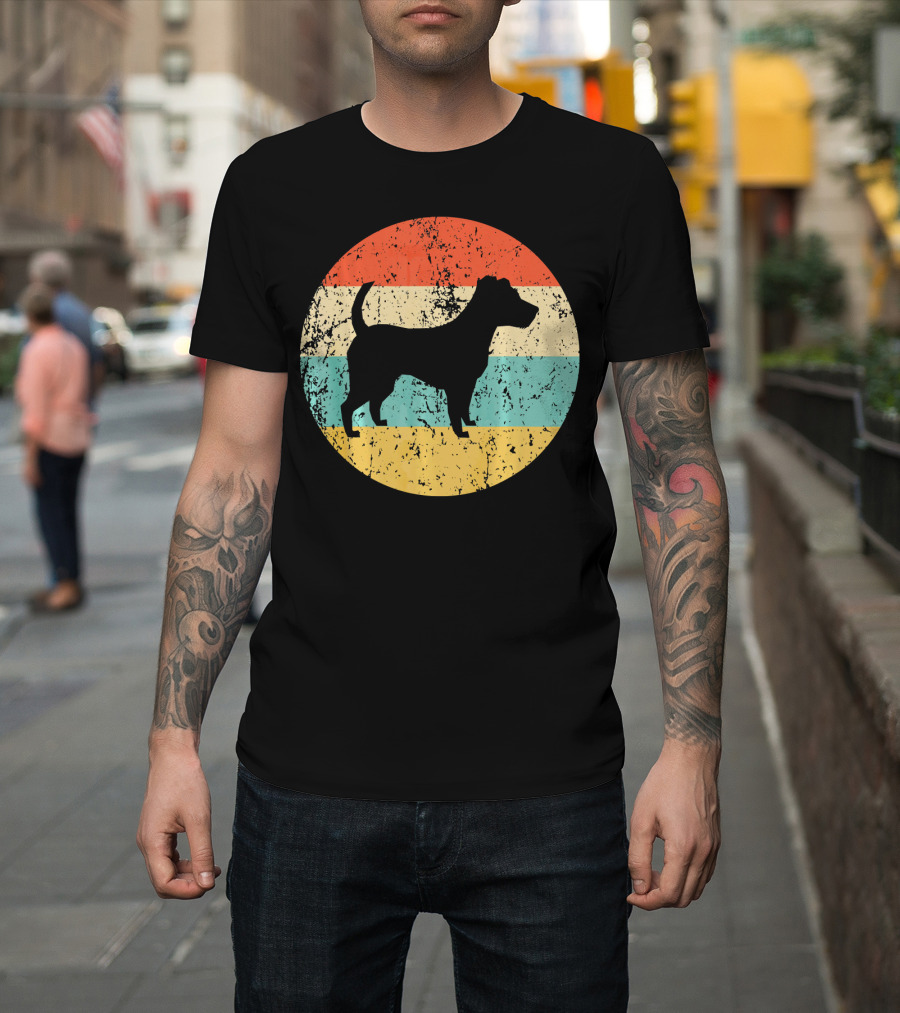 Jack Russell Terrier Vintage Retro Stripes T-Shirt