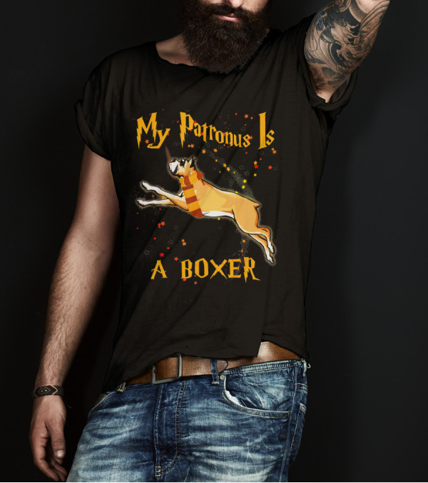 My Patronus Is A Boxer Dog With Wizard Theme And Stars T-Shirt