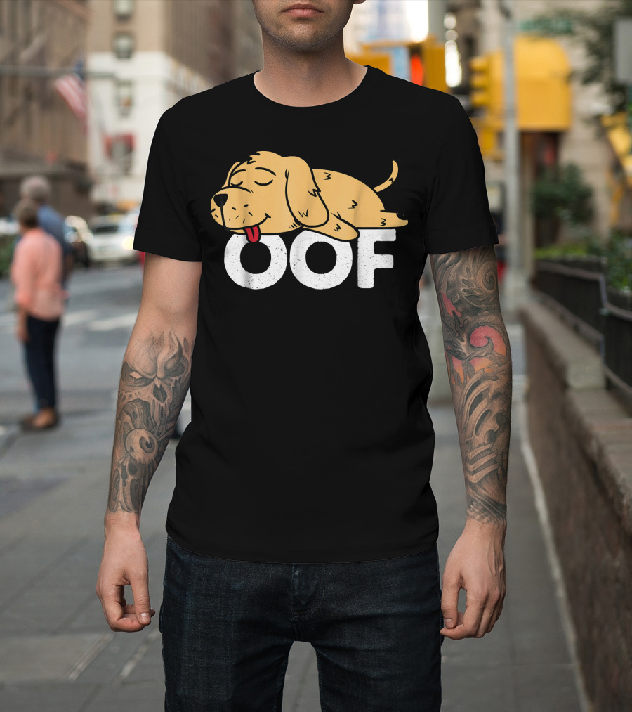 Golden Retriever Oof Internet Vibe Sleeping Puppy T-Shirt