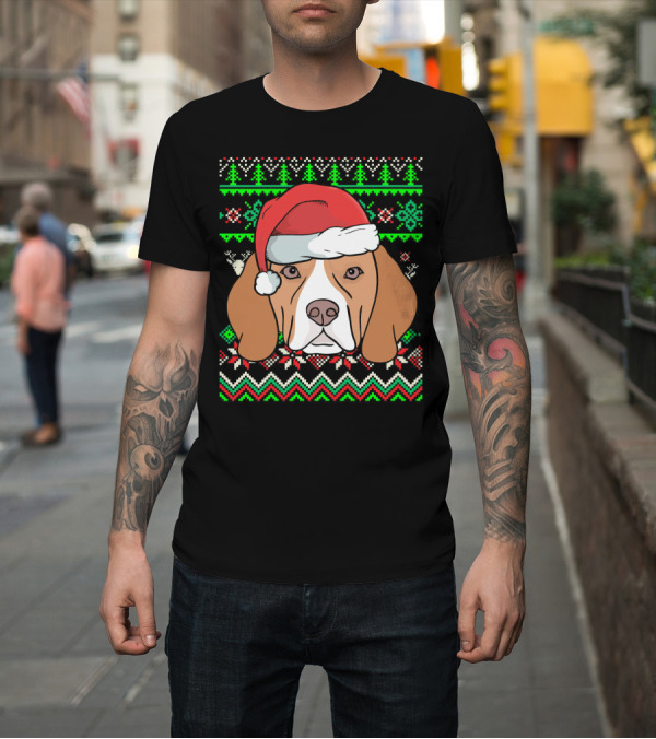 Shirt: Animal Dog Ugly Christmas Beagle Santa Hat T-Shirt Animal Dog Ugly Christmas Beagle Santa Hat T-Shirt