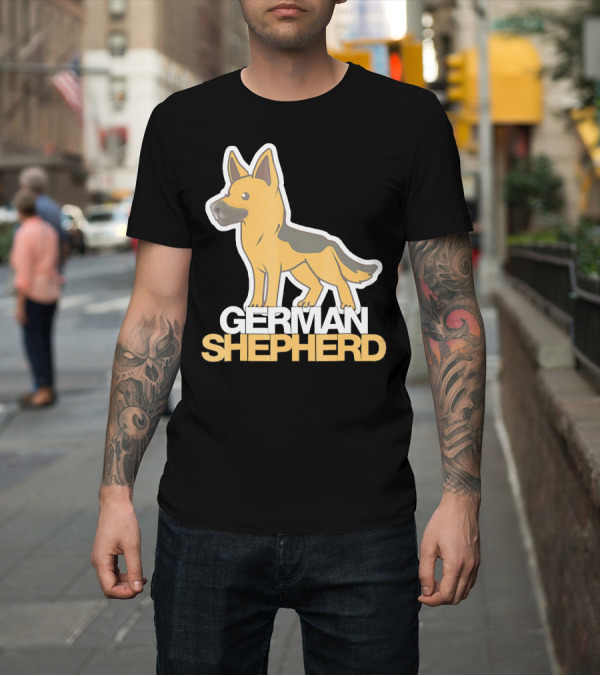 Shirt: German Shepherd Dog Cartoon by WagAppare T-Shirt German Shepherd Dog Cartoon by WagAppare T-Shirt