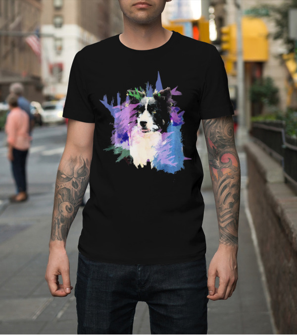 Shirt: Border Collie Splash Colorful Brushstroke Dog T-Shirt Border Collie Splash Colorful Brushstroke Dog T-Shirt